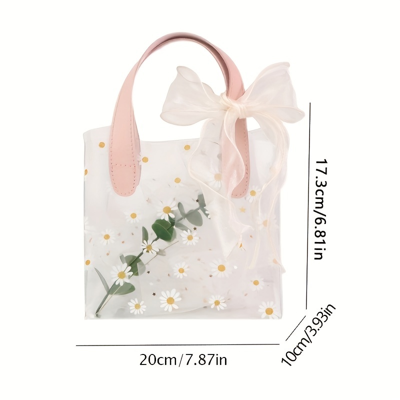 Transparent Small Daisy Gift Bag, Gift Tote Bag, Creative Portable Gift  Packaging Bag, Valentine's Day Wedding Birthday Gift Packaging Bag - Temu