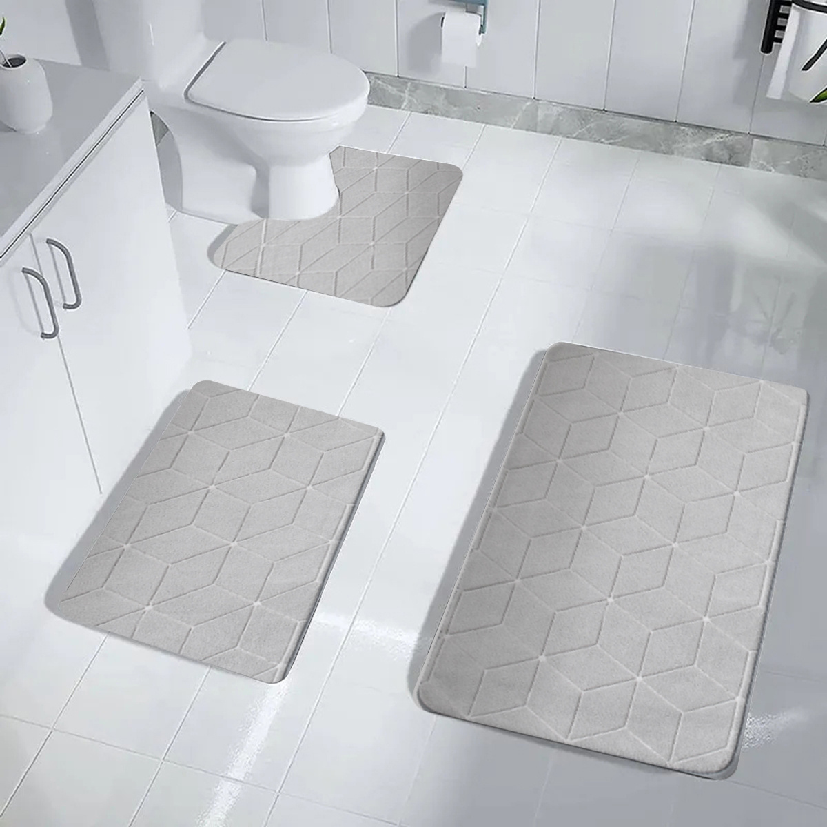 Memory Foam Bathroom Mat Toilet Mat Extra Soft Non-Slip Bath Mat