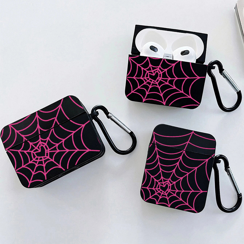 

Pink Heart Spider Web Graphic Pattern Earphone Case For Airpods1/2, Airpods3, Airpods Pro, Airpods Pro (2nd Generation), Christmas Halloween Deco/gift For Girlfriend, Boyfriend, Friend Or Yourself