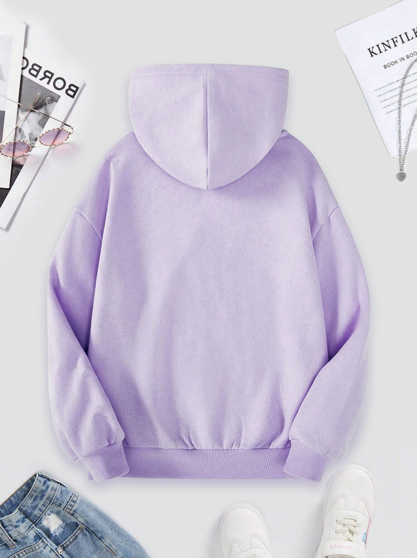 Light purple graphic hoodie hot sale