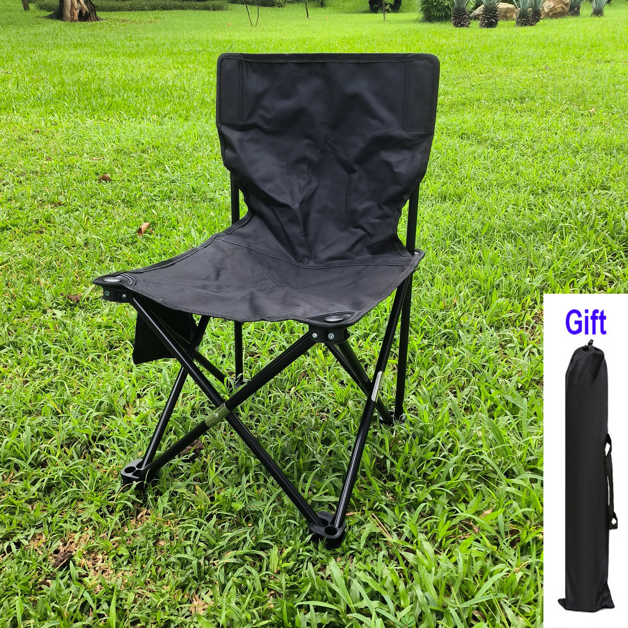 1pc Portable Folding Chairs, Heavy Duty Lawn Chair, Suitable For Gaming,  Camping, Hiking, Beach, Fishing
