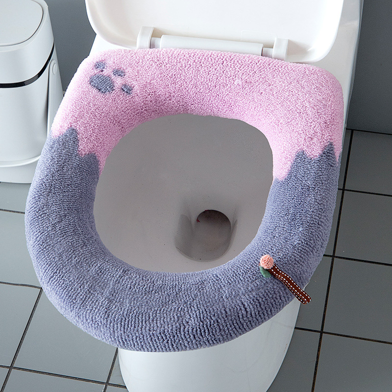 1pc Random Color Toilet Seat Cushion,with handle and washable