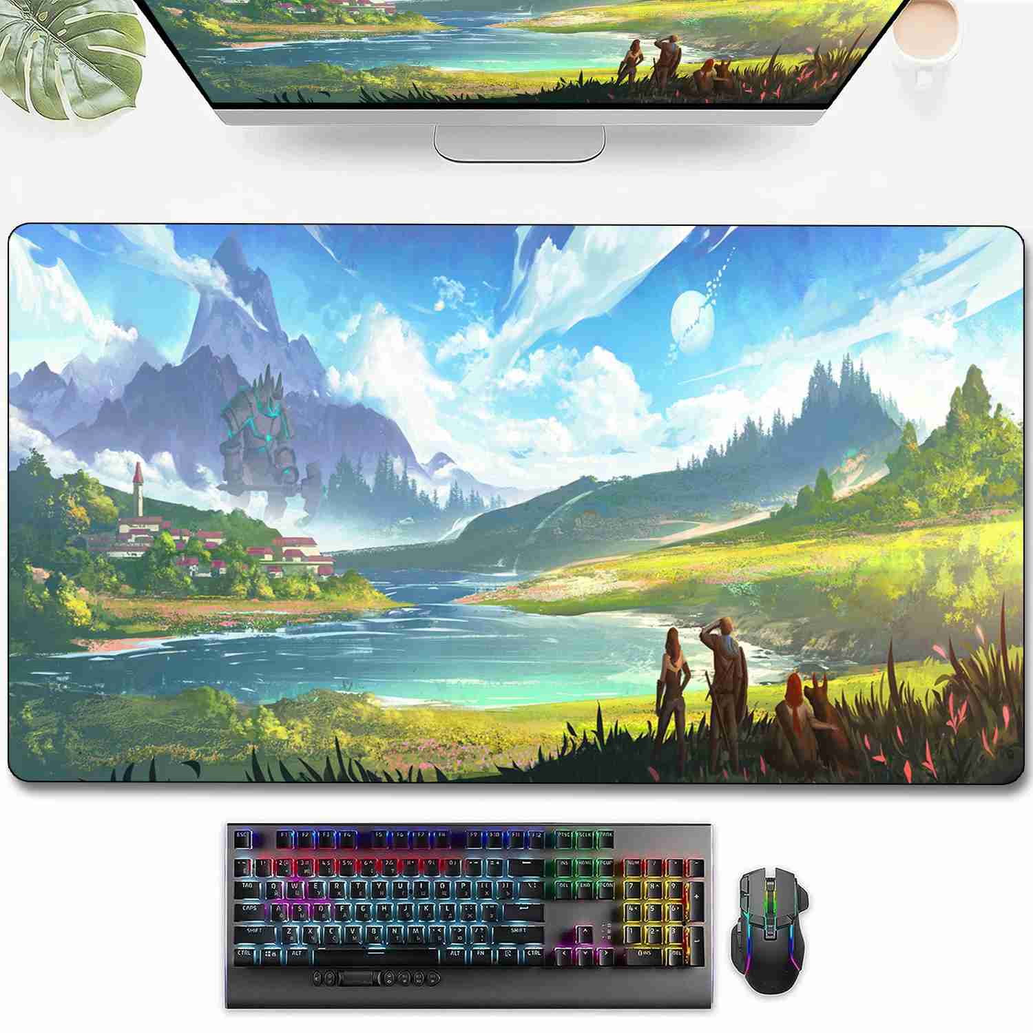 

1pc Magic Town Mouse Pad Desk Mat Large Computer Keyboard Pad Anime Mouse Pad Board Card Compatible For Tcg Mtg Play Mat Trading Card Mat