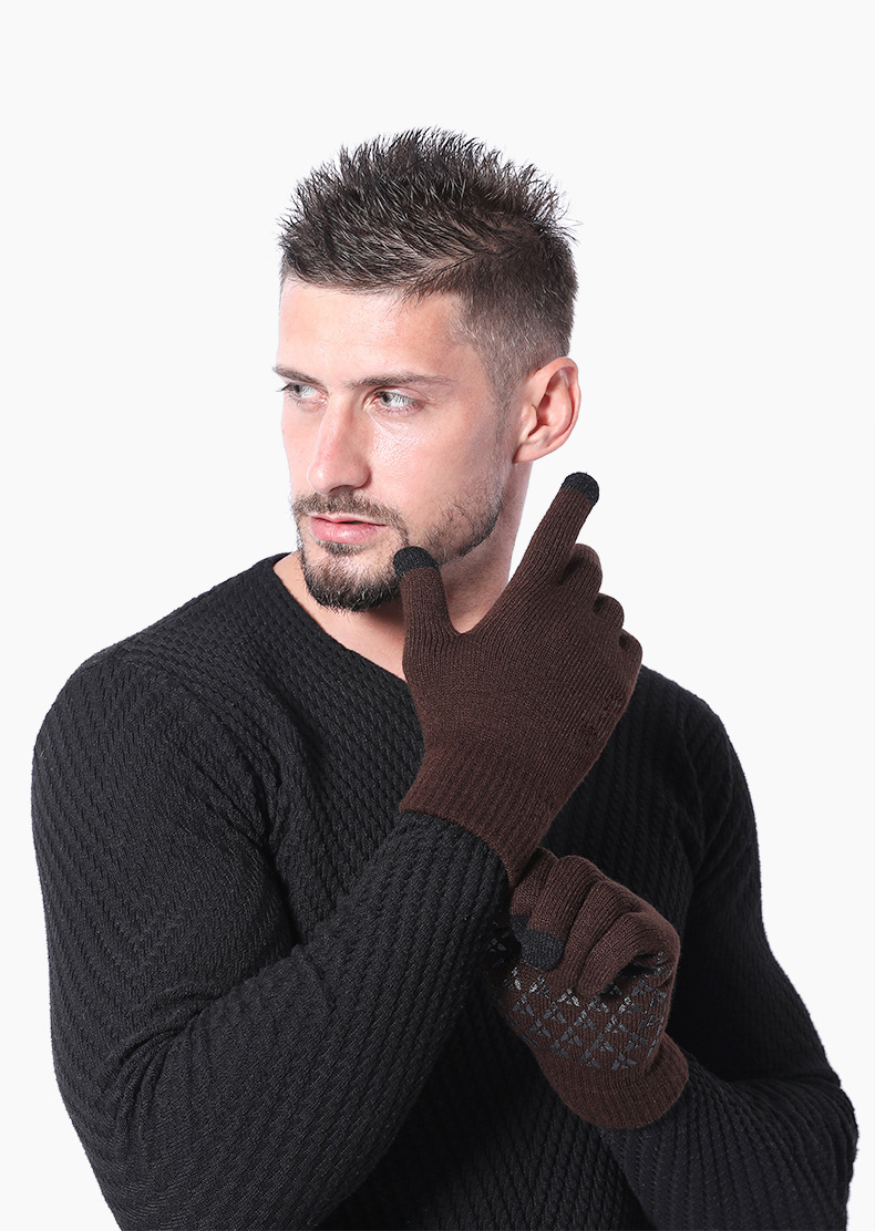 1 Paio Guanti Invernali Uomo In Maglia Termica Extra Large Compatibilità  Touch Screen Regalo Natale, Protezione 'acquirente 90 Giorni