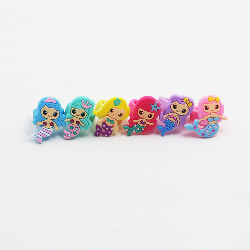 3pcs Kids Mermaid Silicone Rings, Sweet Design
