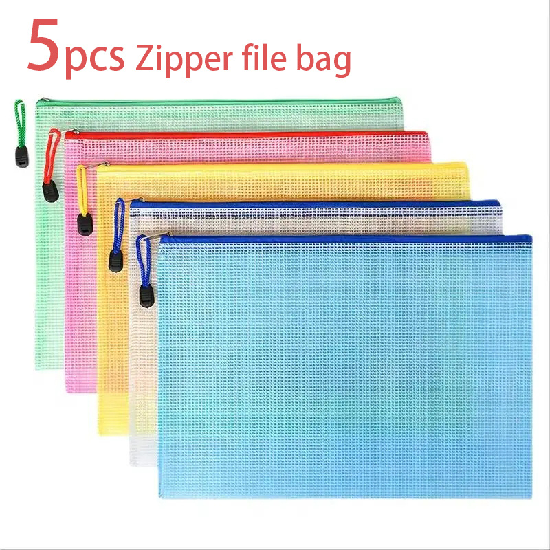

10pcs Zipper Pockets, Zipper File Bags, Cross Stitch And Project Bags For Sorting And Storage, Letter Size A4, Suitable For Travel, School, Board Games And Office Supplies