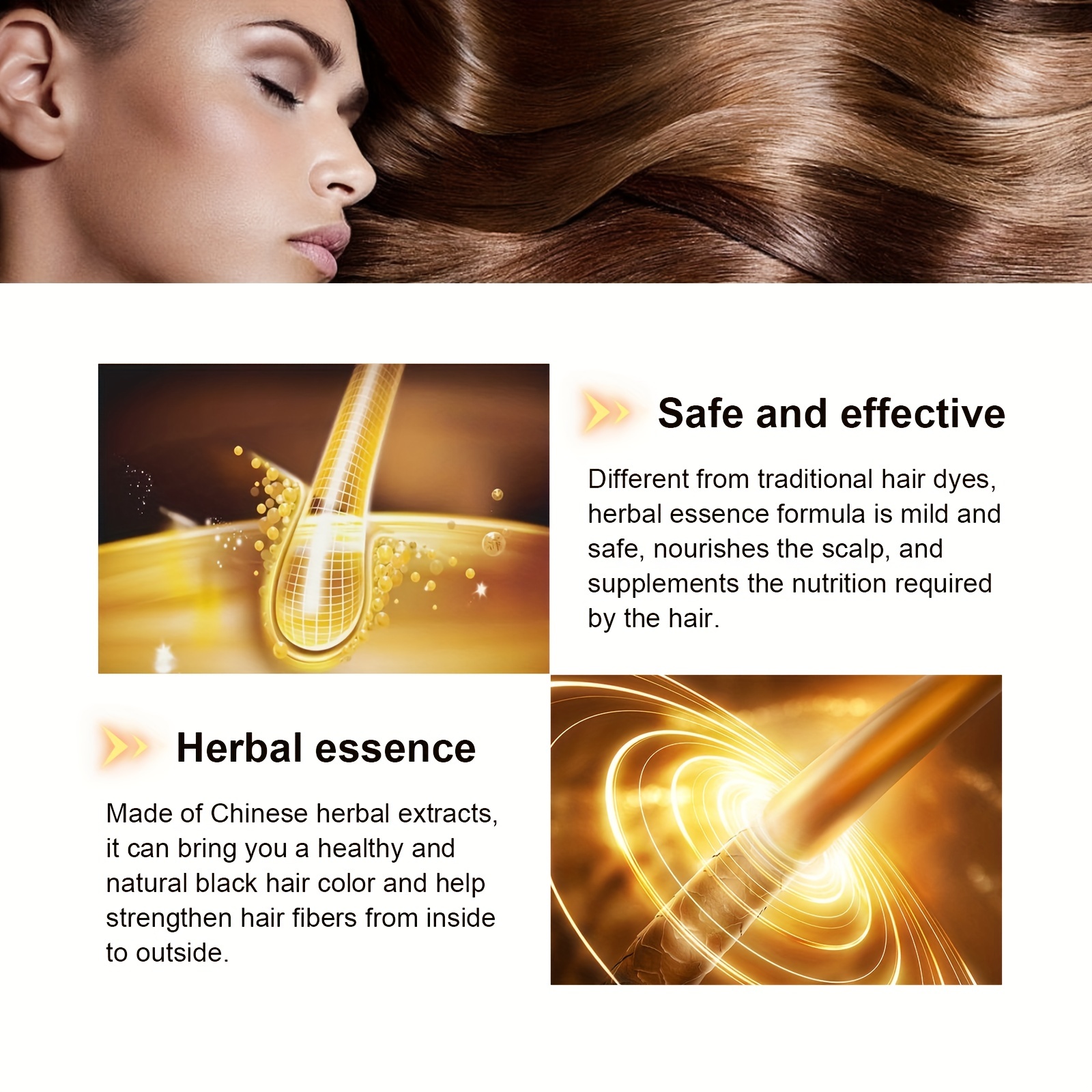 Organic Polygonum Multiflorum Hair Shampoo for Darkening Hair