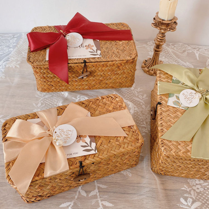 Wicker Woven Braided Gift Basket For Easter, Baby Shower, Wedding