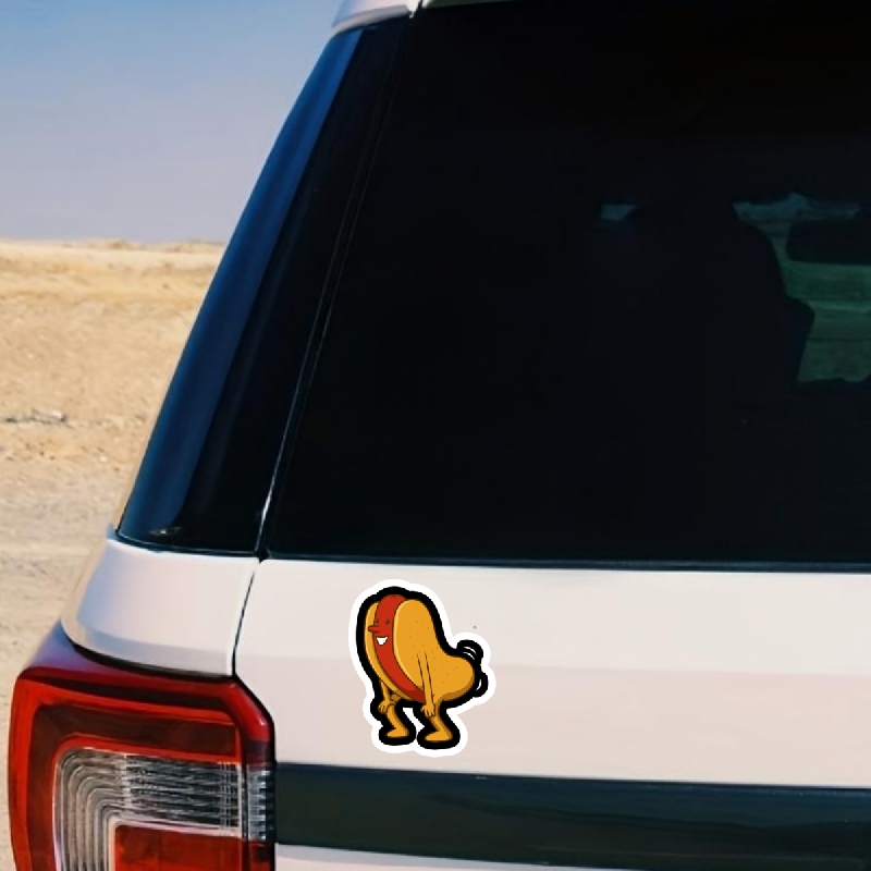 Dancing Hotdog Funny Hot Dog Sticker Decal, For Car Laptop Wall Window  Bumper Sticker