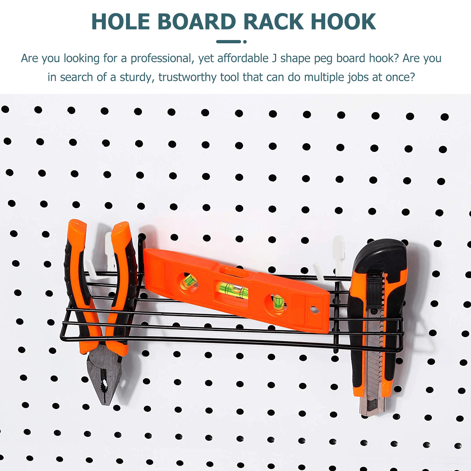 Pegboard Peg Board Hook Plastic J Style Display Study Hole Plate