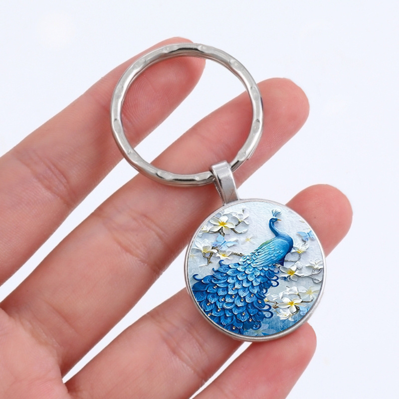 Portachiavi Con Pavone Blu, Collana Portachiavi Rotonda In Metallo Con  Animali Dipinti Per Uomo, Regalo Di Gioielli Per La Festa Di Natale Di  Compleanno Di Anniversario - Temu Italy