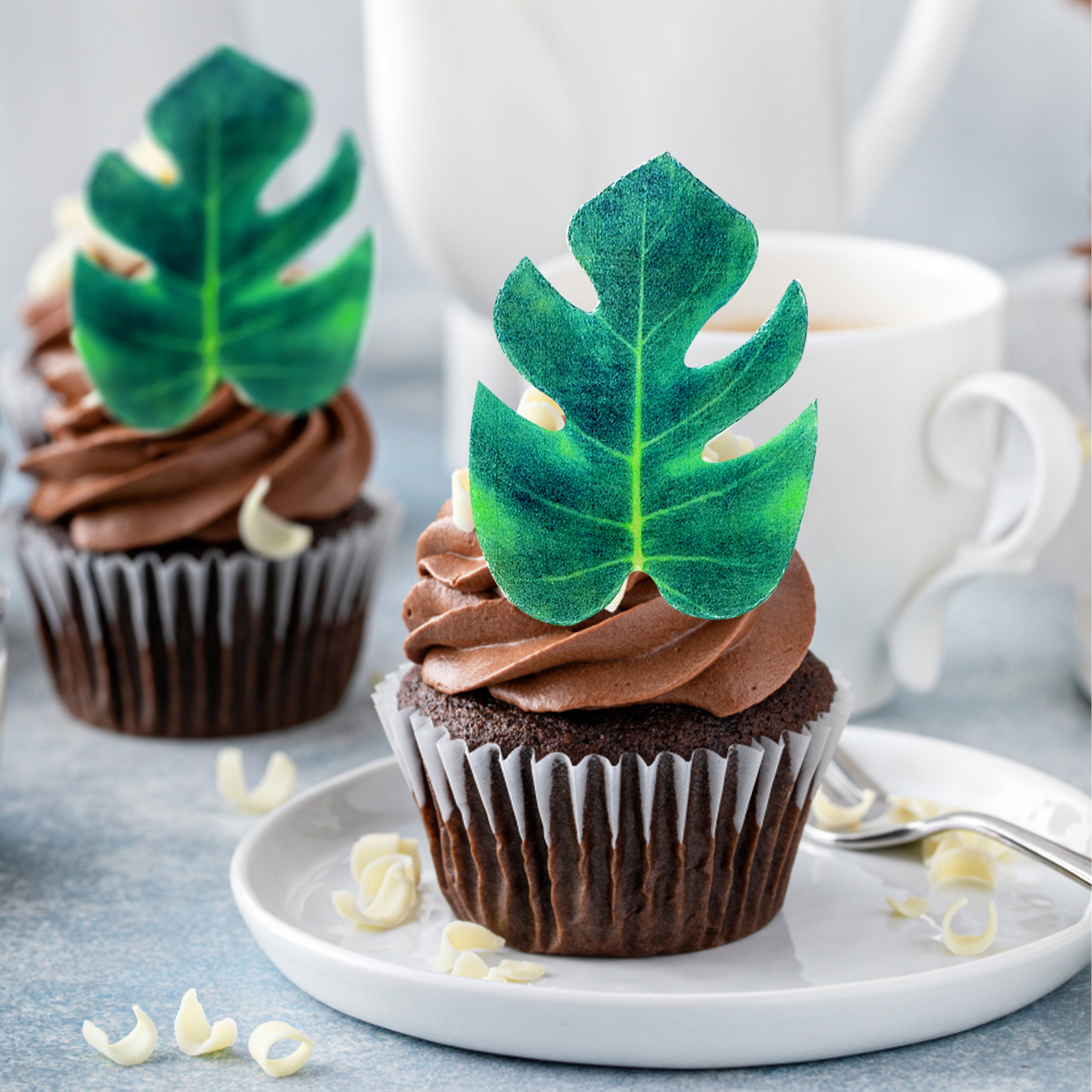 Cupcake Toppers Edible Monstera Leaf Tropical Palm Leaves - Temu