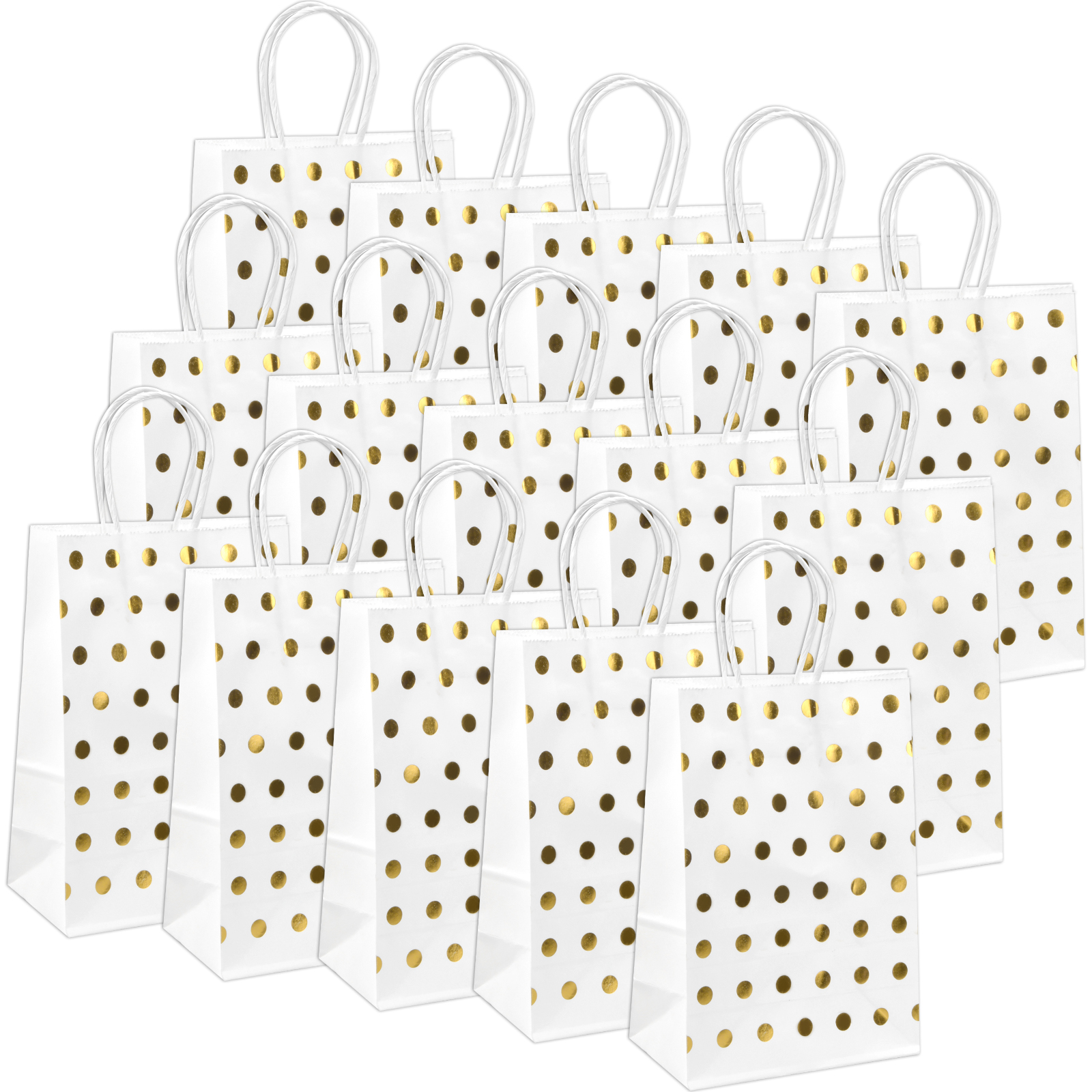 Buste Regalo, Sacchetti Carta Kraft con Manici, 40 Pezzi per Caramelle  Compleanno, Feste, Matrimoni, 15x8x21cm Bianchi : : Casa e cucina