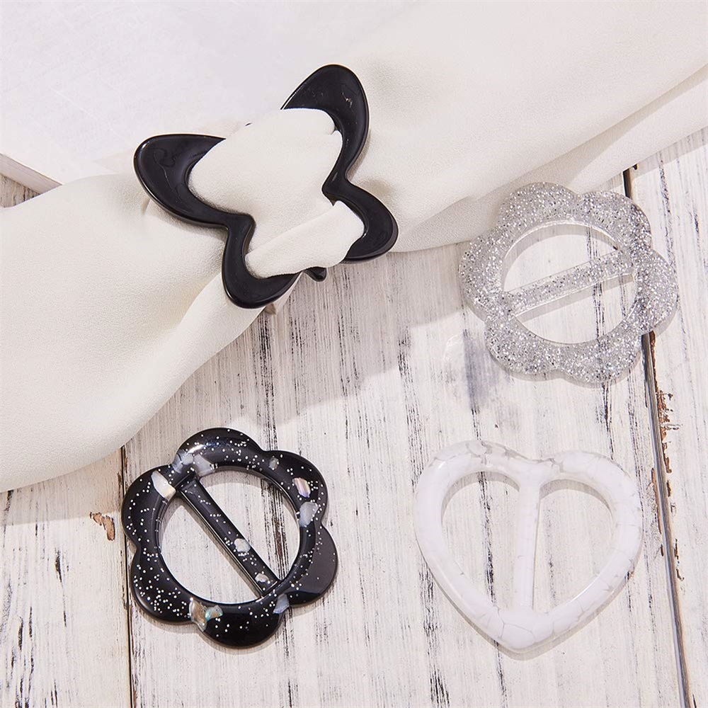  KESYOO 4pcs Knotted T-shirt Clips/cinchers Tee Shirt Clips  Buckle for Neckerchief Clothing Scarf Clip Ring T-shirt Buckles Scarves  T-shirt Rings Alloy Miss Spring and Summer Corner Buckle : Arts, Crafts 