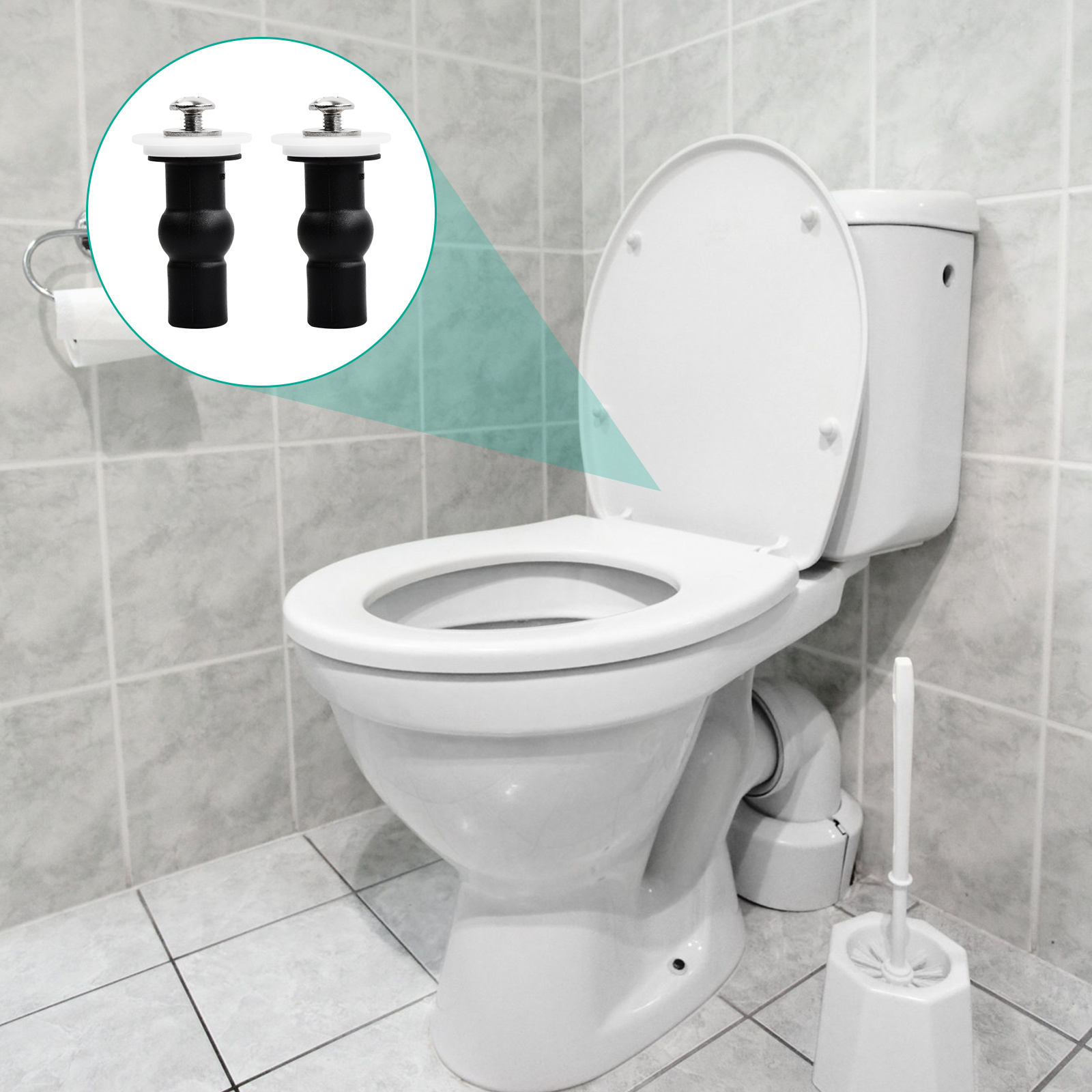 3 Paires Abattant WC Fixations Charnières, Vis pour Toilette