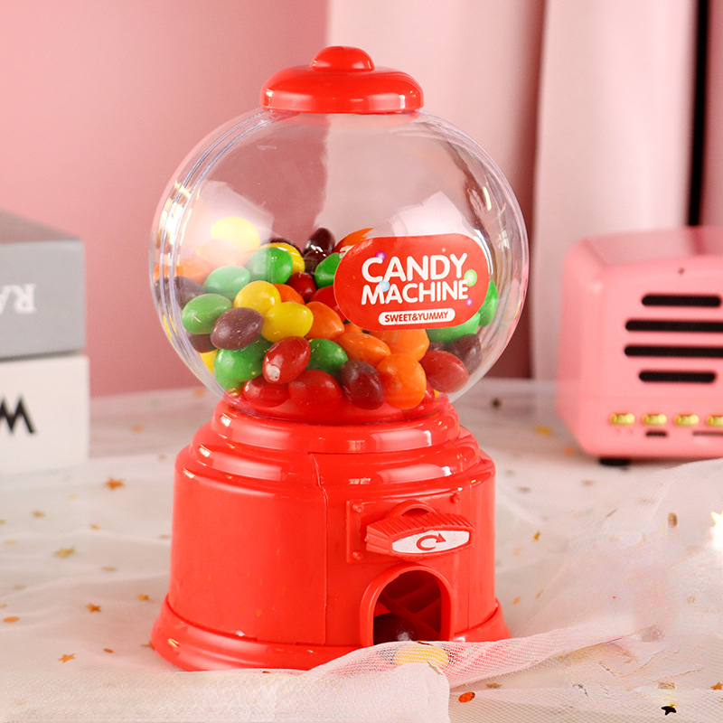 Mini Classic Candy Dispenser, Cute Candy Nut Dispenser Fun Machine Gifts  for Kids Children Birthdays Parties Christmas Party(Red)