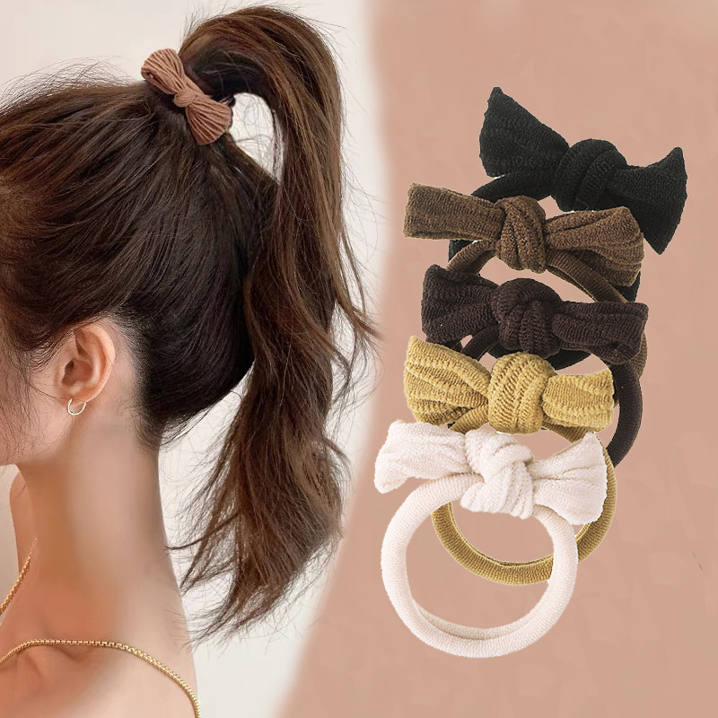  FRCOLOR 5pcs Hair Bow Ponytail Holder Women Headbands