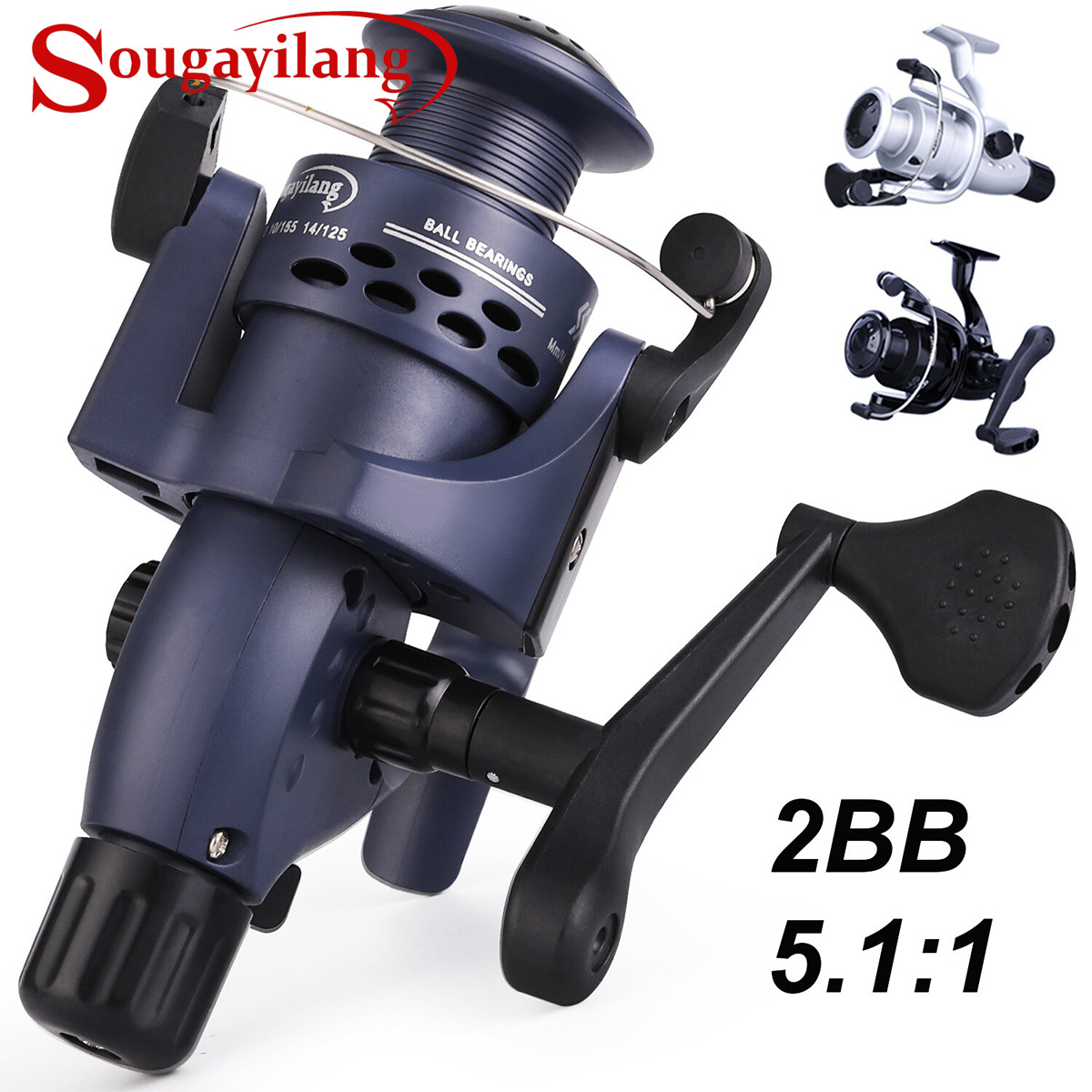 

Sougayilang 4000 Series Spinning Reel, 5.1:1 Gear Ratio 2bb Fishing Reel, Suitable For Freshwater