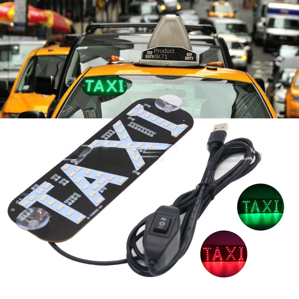 TAXI Auto USB Dual Color (Rot/Grün) Taxi Schild Licht Mietwagen LED  Dekoration