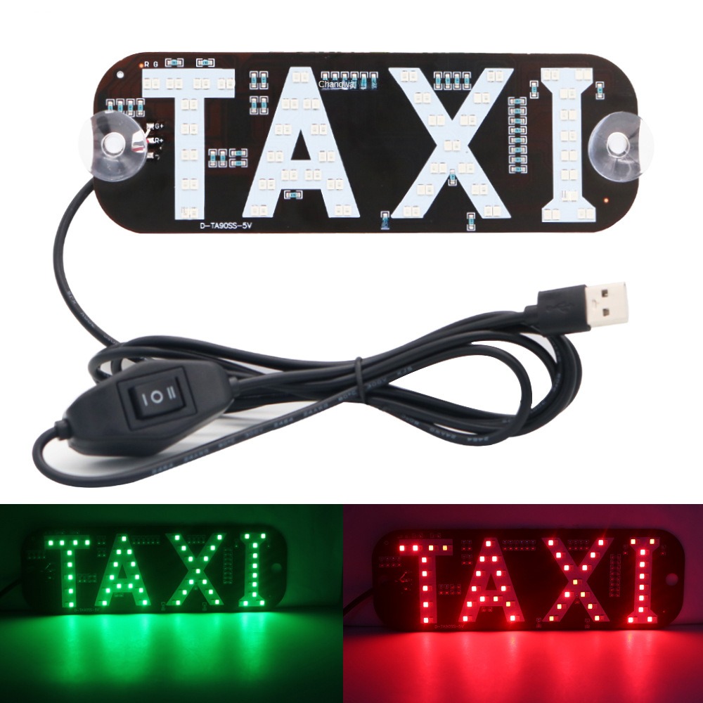 TAXI Auto USB Dual Color (Rot/Grün) Taxi Schild Licht Mietwagen