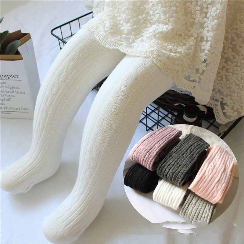 Girls' Cable Knit Tights (2-Pack) - Soft Cotton Blend Stockings For Toddlers 1-11 Years