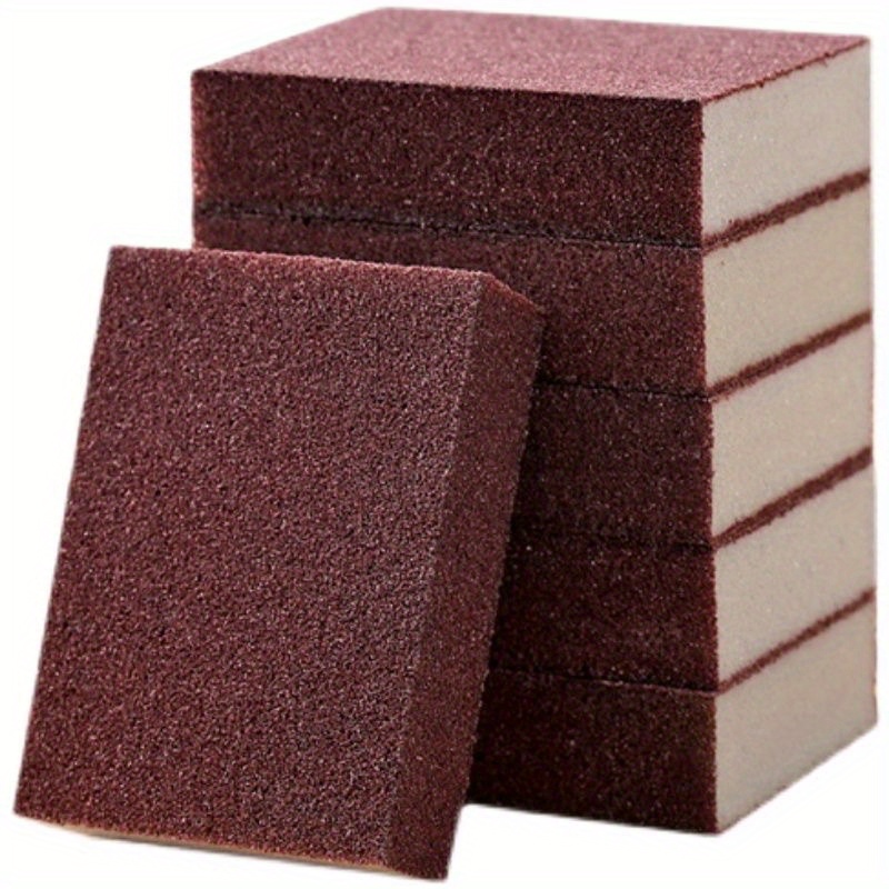 TEMU 5pcs Heavy-duty Rust Removal Emery Slime Cleaning Brush Set - Emery Board Abrasive For Stove Top, Pot & Surface Scrub - Durable Polyurethane