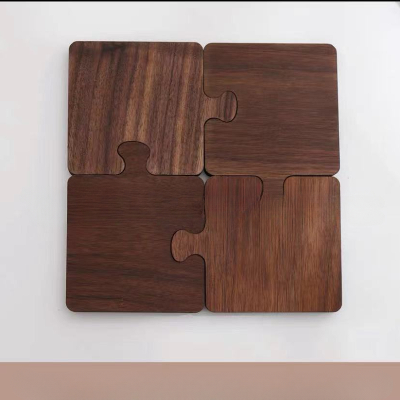 Walnut Wood Coasters Placemats Square Round Home Table Drink Mat Cup Pad  Solid