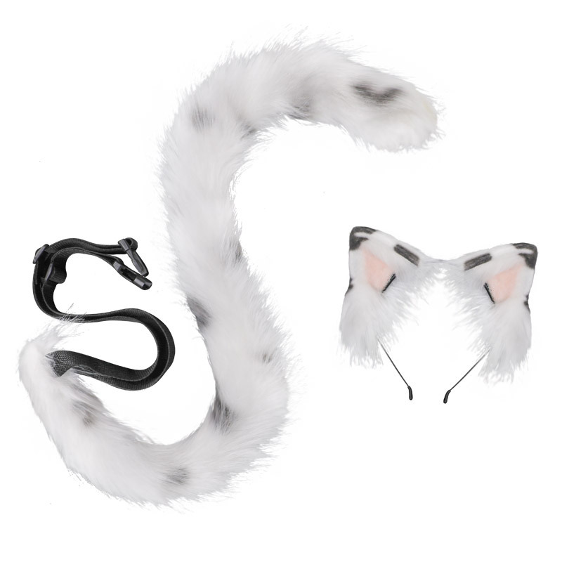Cat Ears Cat Tail Cosplay Jewelry Hand-Made Simulation Animal Ears Headband  Tail