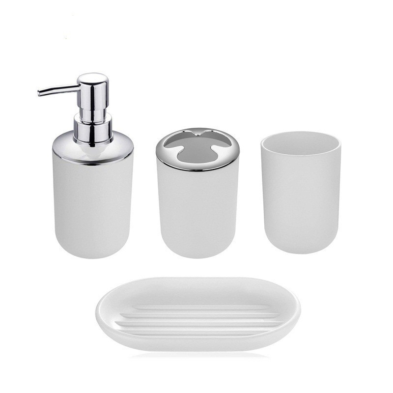 Adina - Juego de accesorios de baño de 6 piezas, incluye dispensador de  jabón de loción, jabonera, vaso, soporte para cepillos de dientes, cubo de