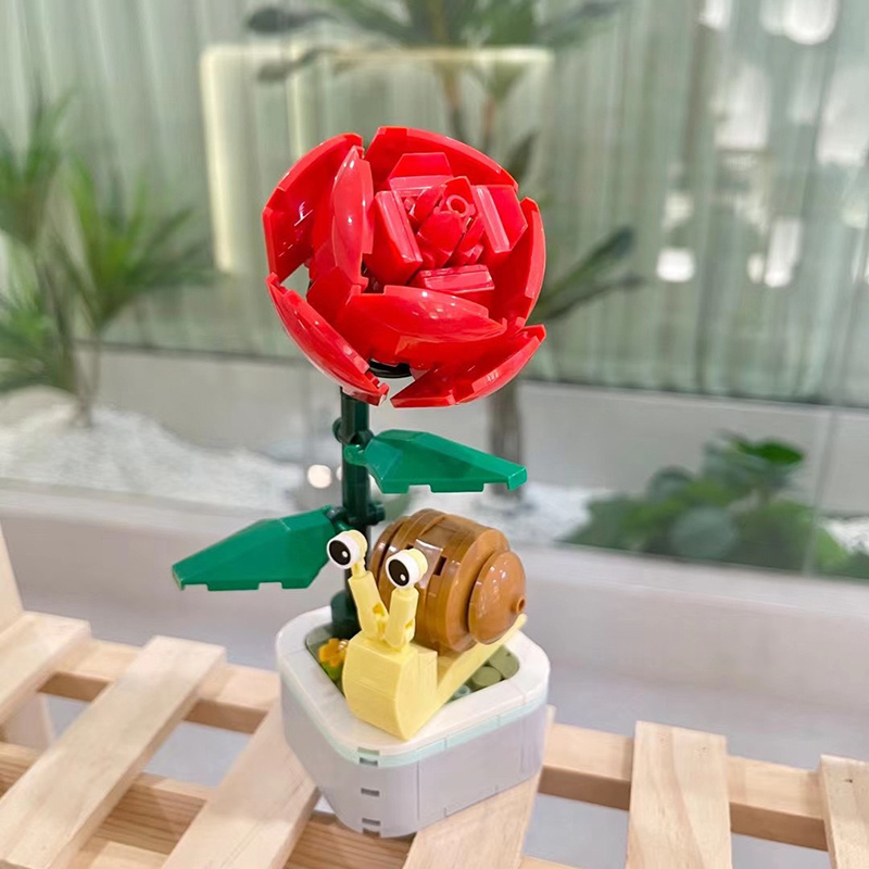 Decorative Ornaments, Lego Roses Bouquet, Lego Blocks Rose