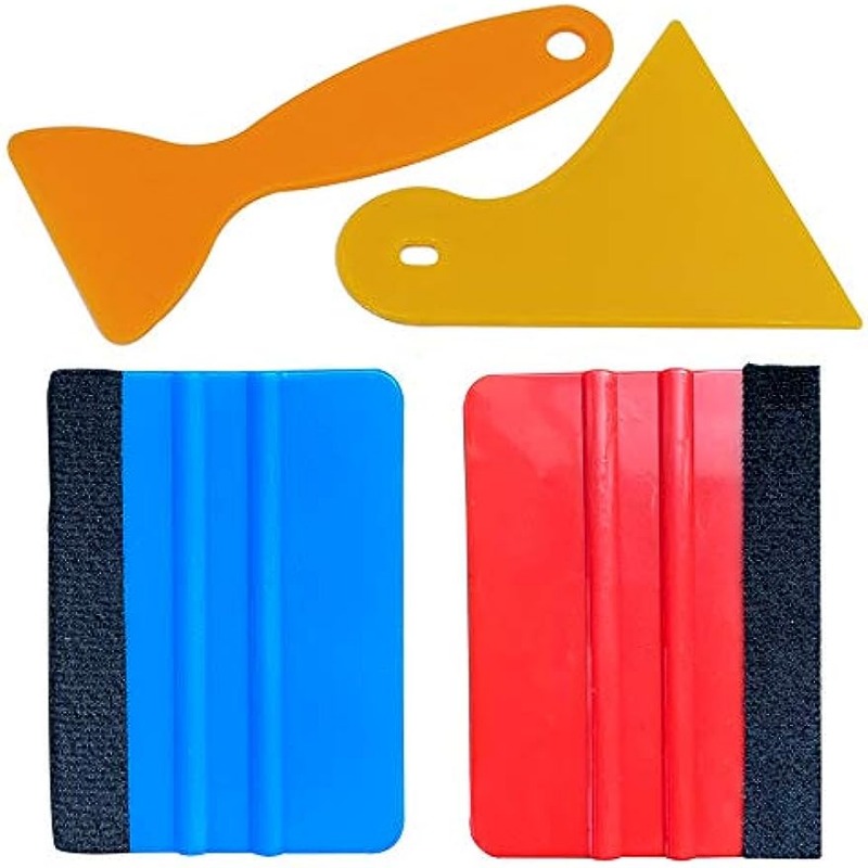 4Pcs Window Cleaner Tool Plastic Scraper Car Vinyl Wrap Squeegee