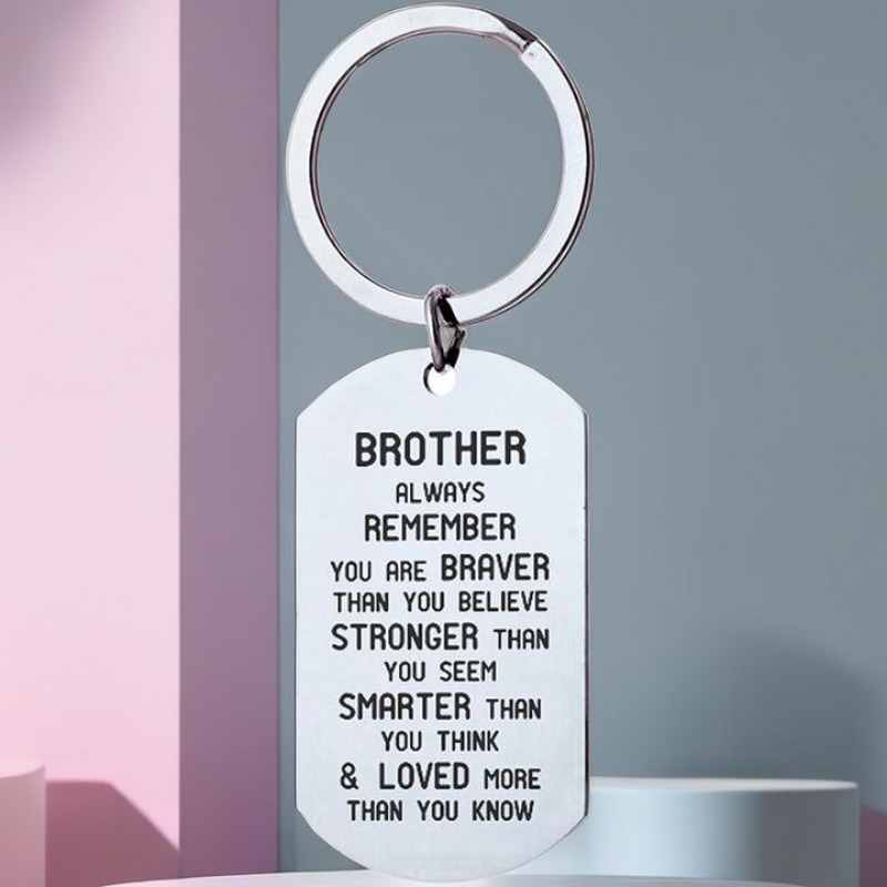 1pc Brother Keychain Gifts Christmas Birthday Gifts for Brother Graduation Gifts Inspirational Gifts for Brother Family Gift for Men,Temu