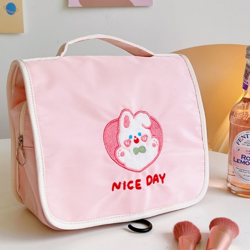 Cartoon Cute Toiletry Bag For Women, Travel Portable Makeup Pouch With  Handle, Adorable Roomy Cosmetic Accessories Organizer For Girls