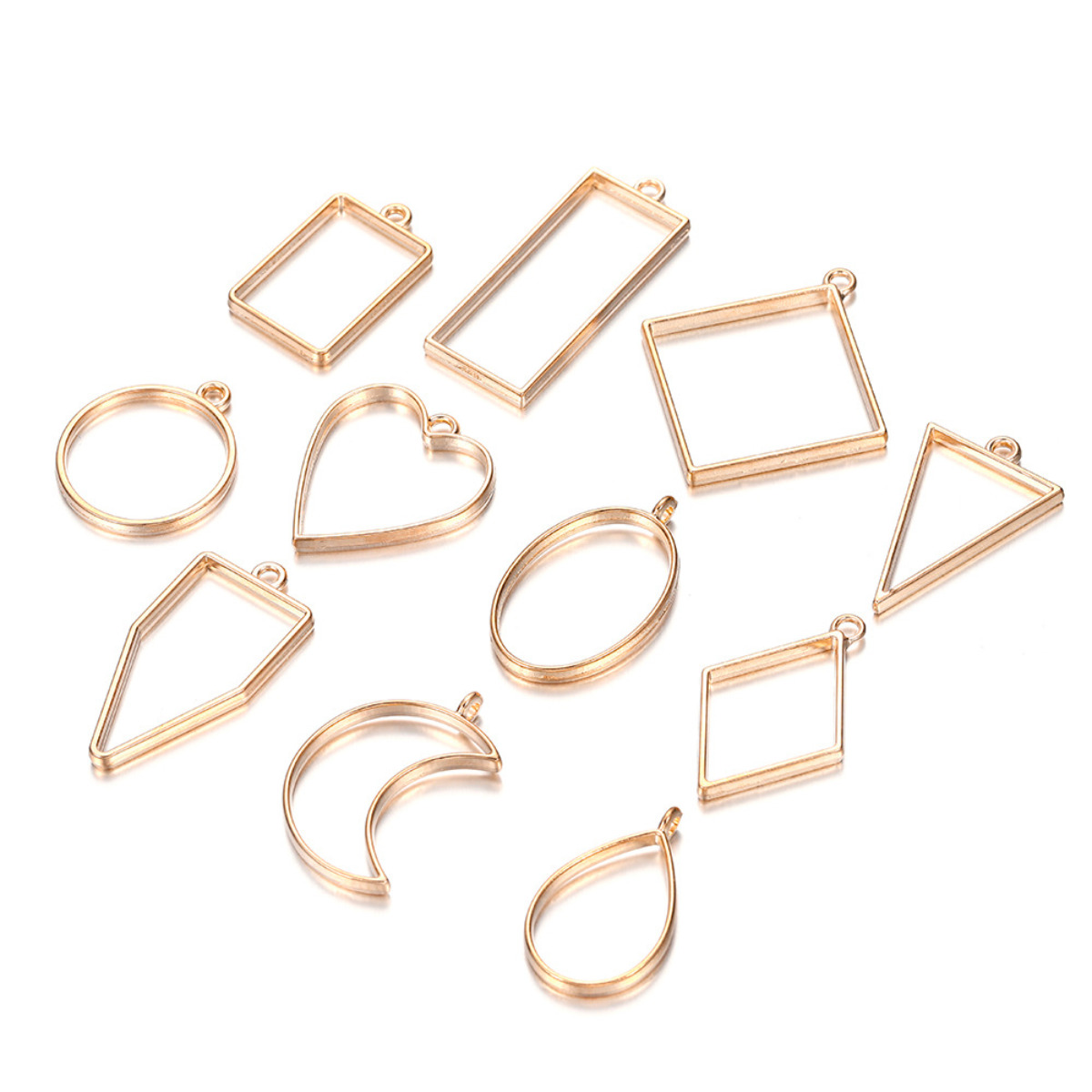 60pcs Open Bezels for Jewelry Making,Open Bezel Blank Trays Square Open Back Bezel Pendants Open Bezel Accessories Resin Molds for Jewelry Findings