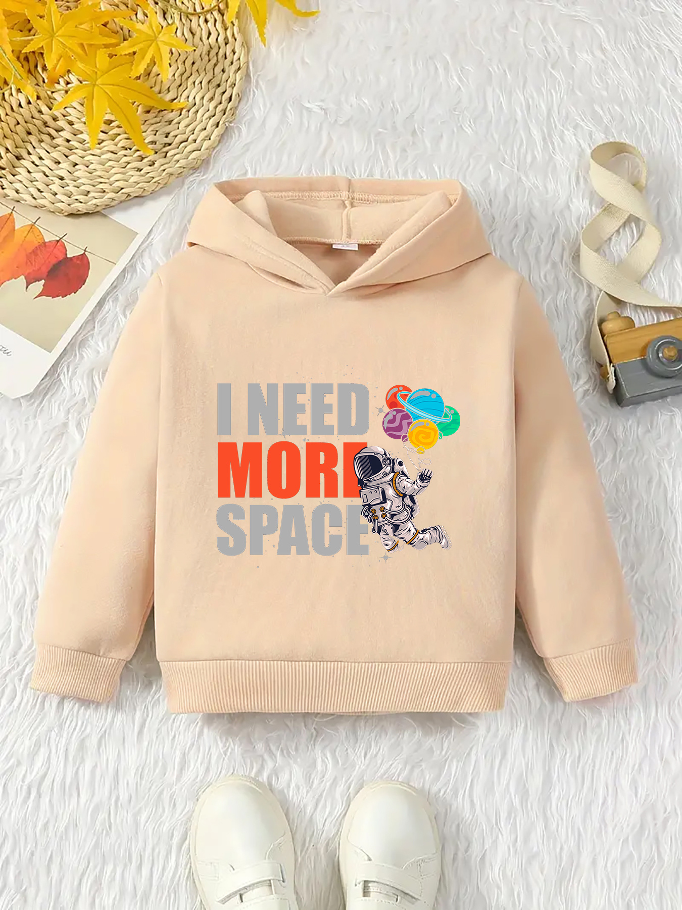 Boys' Anime Astronaut Planet Print Hoodie Cozy Long Sleeve Crew Neck  Pullover, 100% Polyester, Ideal for Casual Attire Outdoor Fun