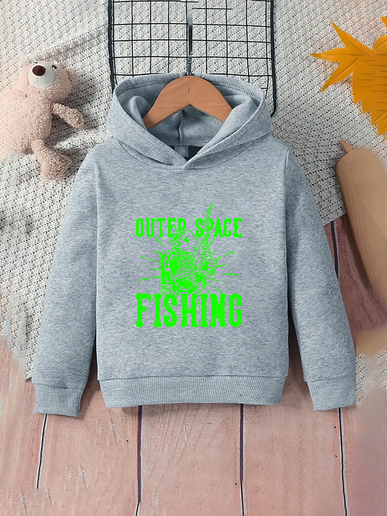 Outer Space Fishing Print Kid's Hoodie Causal Pullover - Temu Philippines