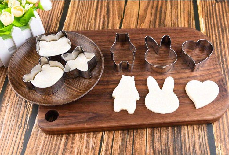 Cartoon Animals Cookie Cutters, Stainless Steel Pastry Cutter Set, Biscuit  Molds, Baking Tools, Kitchen Accessories - Temu