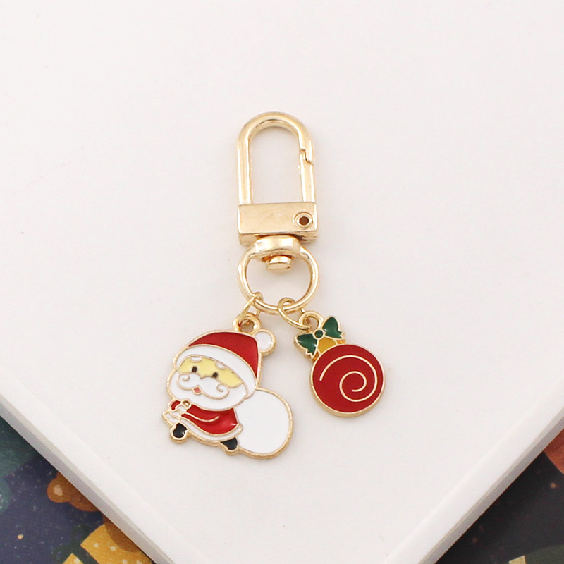 Christmas Series Metal Keychain Santa Claus Pendant For - Temu