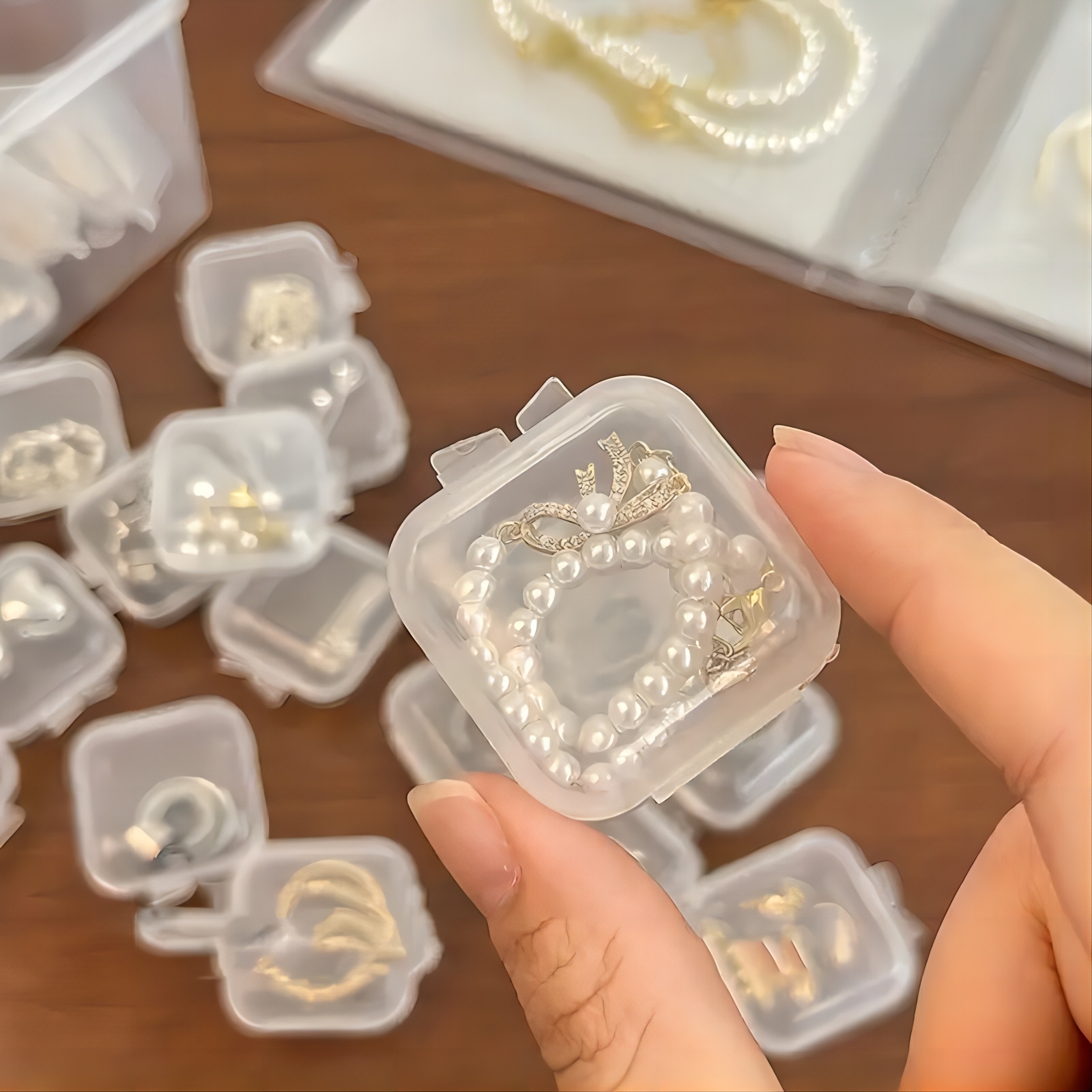 Simple Plastic Transparent Mini Dustproof Jewelry - Temu