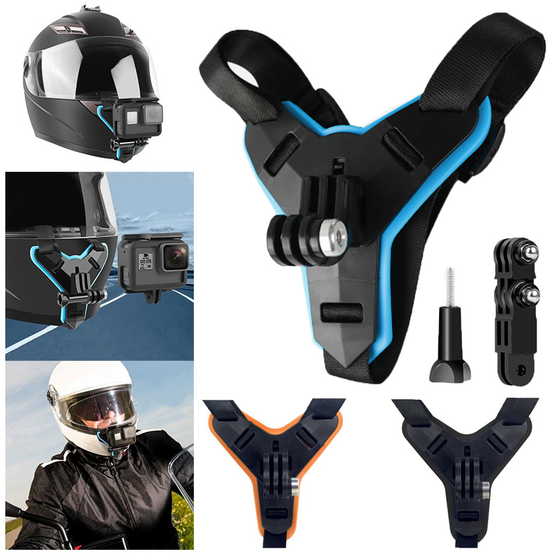 Support De Support De Support De Menton De Casque De Moto Pour Hero 5/6/7  Caméra De Sport D'action Support Intégral Accessoire De Caméra De Moto -  Temu France