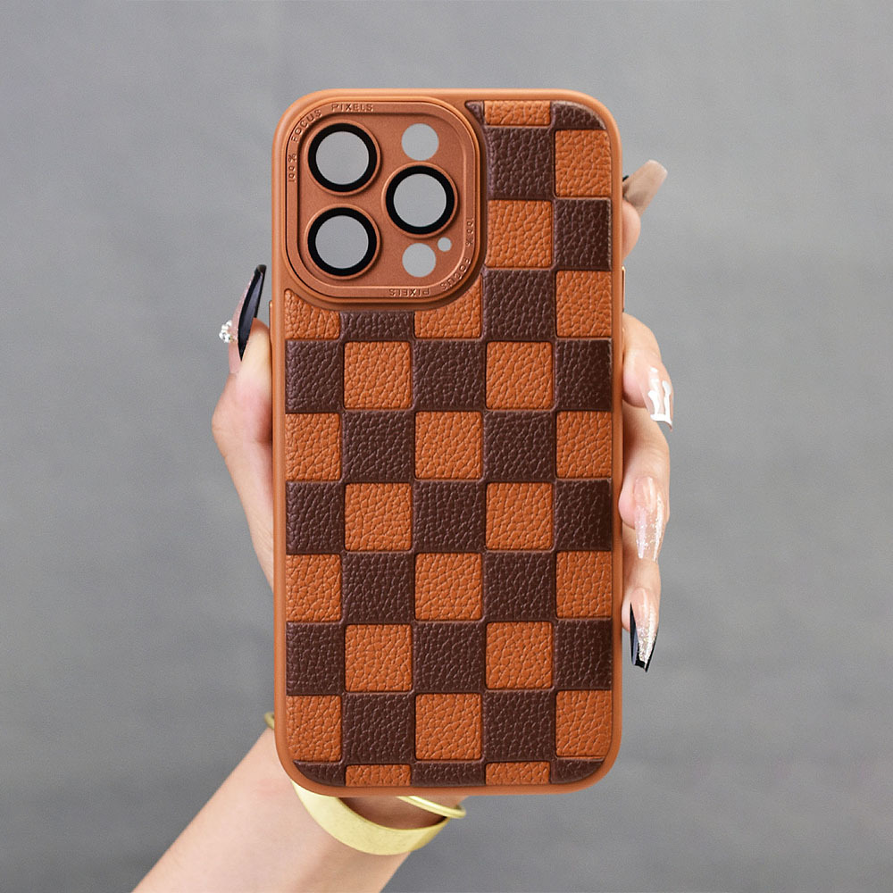 Leather Lattice Protection Cover, Leather Phone Case