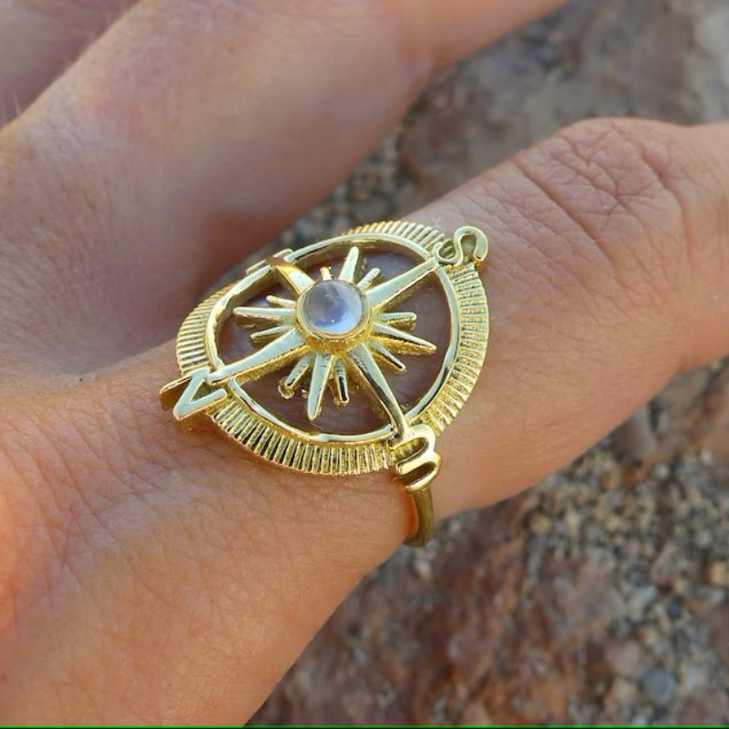 Anillos de oro para hombre, diseño de corona, anillo chapado en oro, anillo  vintage de acero inoxidable, anillos de anclaje de barco, anillo de