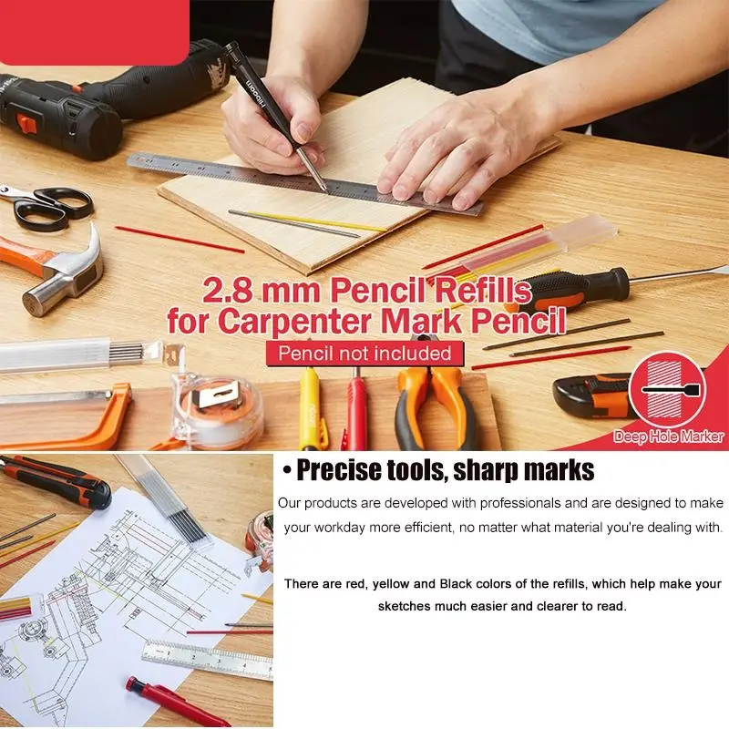 Solid Woodworking Pencil Lead Carpentry Tools Mechanical - Temu