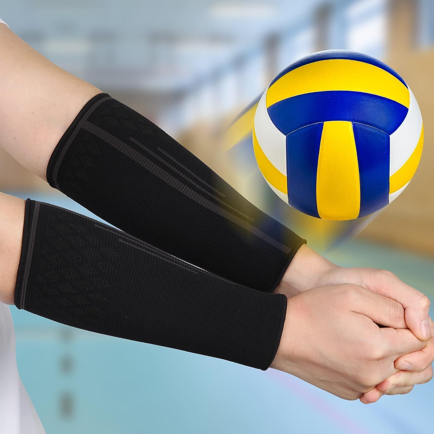 Manguitos de voleibol ROOCHKD, mangas para pasar el antebrazo, protector de  brazo de compresión para entrenamiento deportivo para niños y adultos