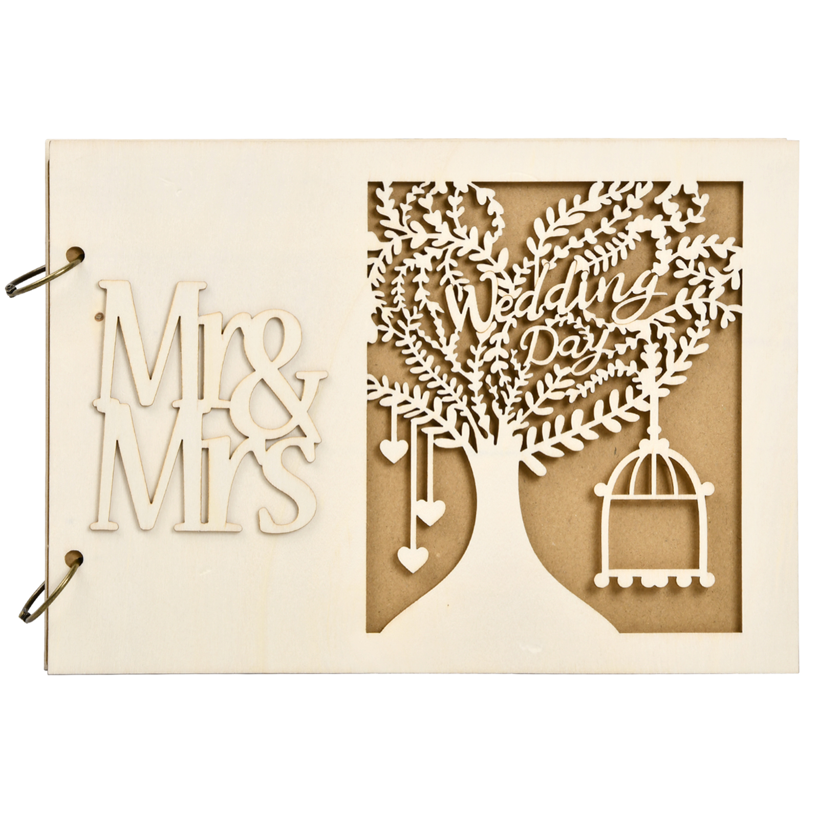 Ever After Wood Wedding Guest Book, Wedding Album Gifts
