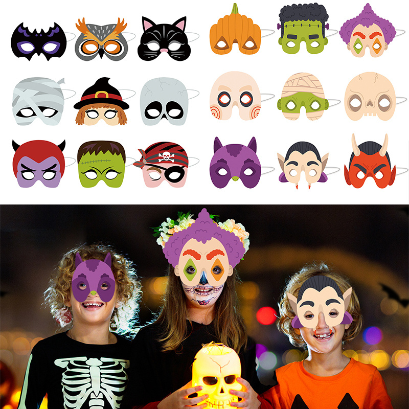 6pcs Basic Human Face Full Face Mask, Blank Mask for DIY Crafts, Halloween Christmas Cosplay Costume Props, Bar Club Rave Party Play Decors