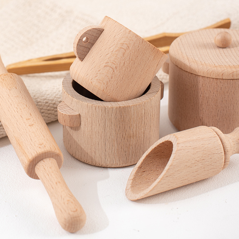 Montessori Simulated Kitchen Utensils Wooden Early Education - Temu