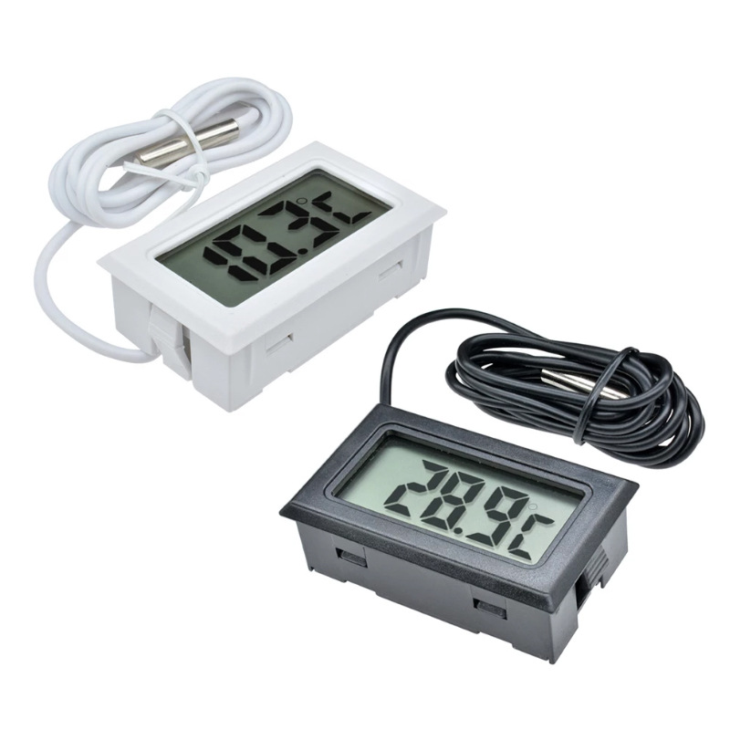 Aramox Termómetro de coche, termómetro digital de 12 V, reloj de vehículo,  medidor de temperatura LCD, termómetro para automóvil dentro y exterior con
