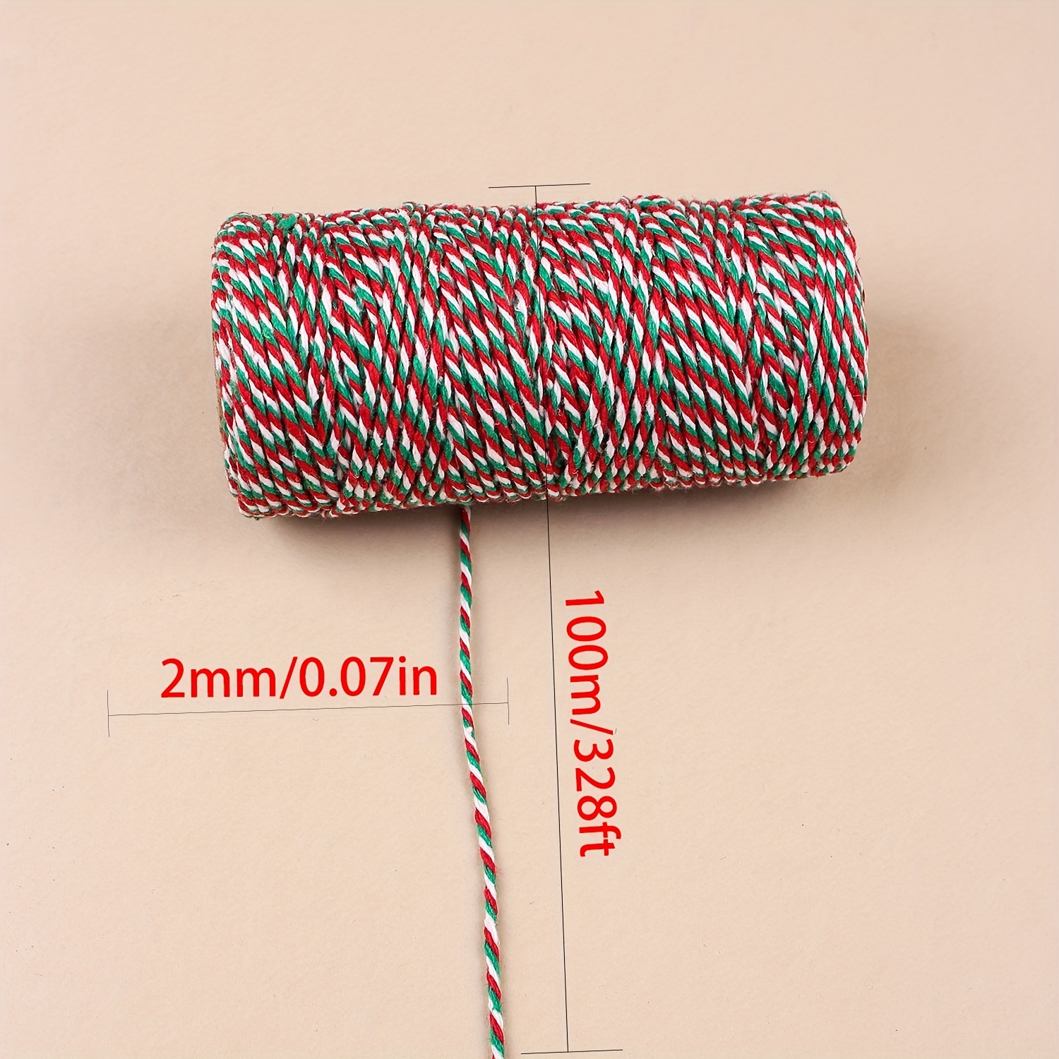 Tri color Cotton Rope Christmas Cotton Twine String Rope - Temu Canada