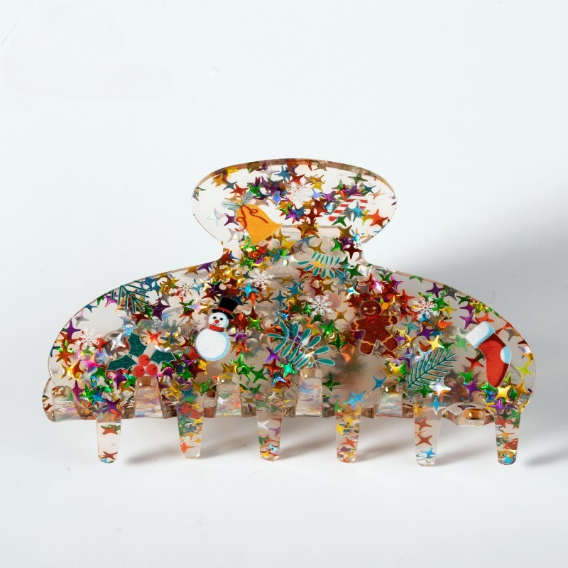 Acrylic Christmas Series Sparkling Stars Hair Clip